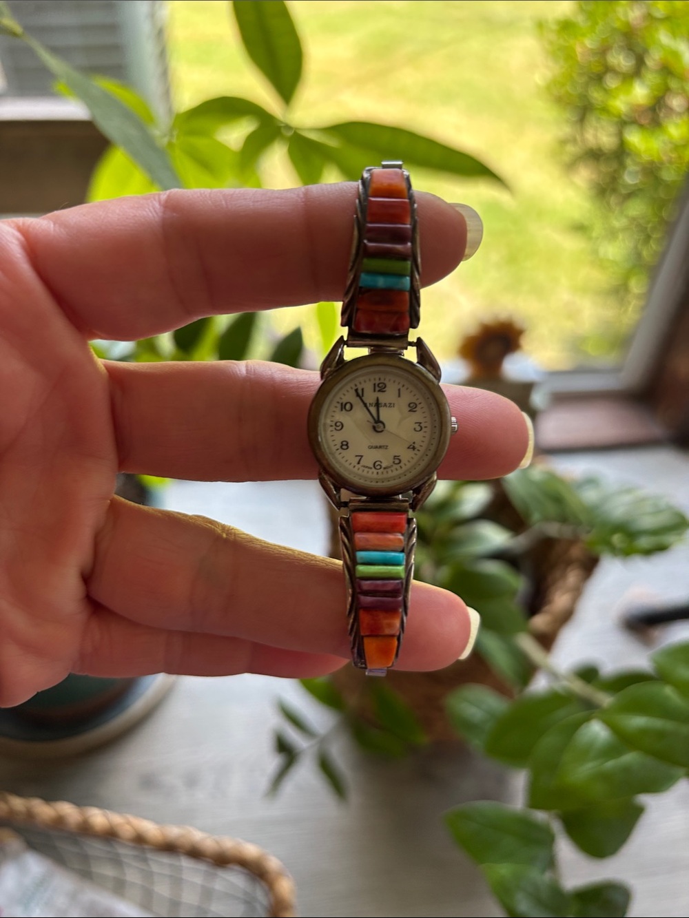Vintage Sterling Silver Native American Anasazi Watch